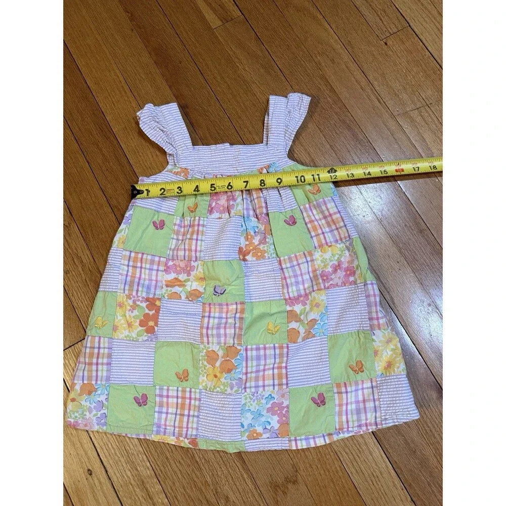 Gymboree Girls Summer Patchwork Dress Size 4T Butterfly Blossom Lined Cotton